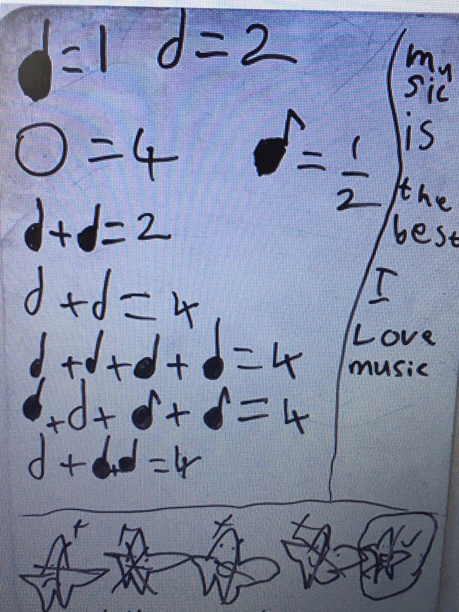 SedPrepMusicOld's tweet photo. So lovely to see our youngest members of school enjoying their musical maths challenge! Well done to O, K, C, D, I and everyone from Receptipn to Year 2 who has sent in their musical sums! WOW! 🤩 #musictheory #creativity #sedberghathome @Sedbergh_Prep https://t.co/Iq0D7RC066