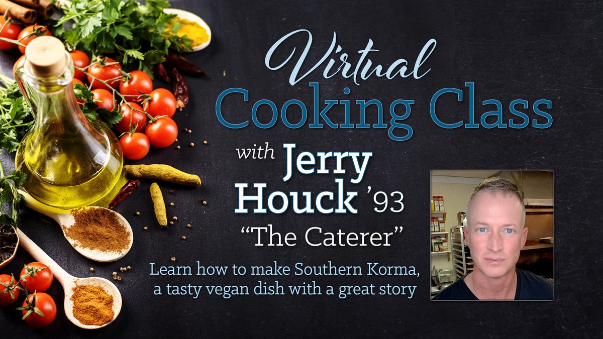 bereacollege's tweet image. We hope you can join us Tuesday, May 12, at 6 p.m. for a free, virtual cooking class with beloved Berea alumnus and skilled chef, Jerry Houck '93. We will be learning to make vegan Southern Korma! Find all the details at ow.ly/owvU50zwnmX 😋 #BereaAlum #VirtualCookingClass