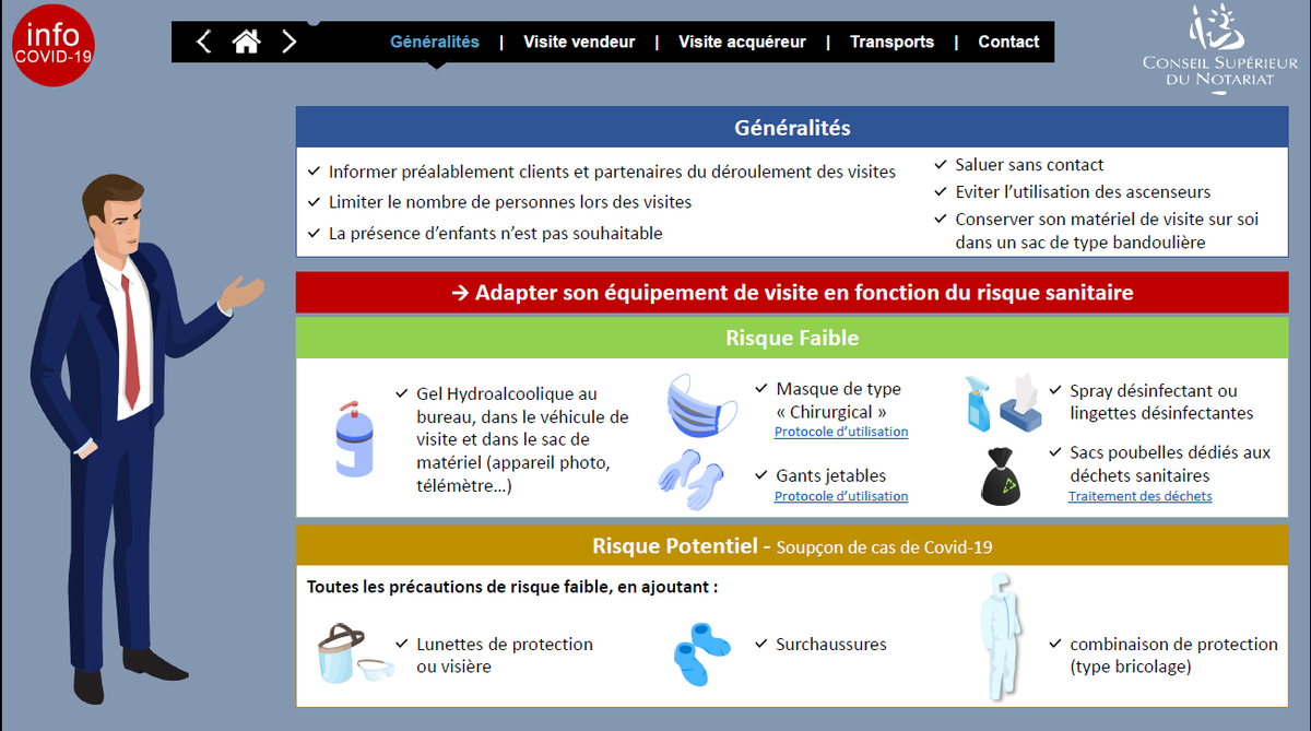 #Déconfinement| Les #Notaires de France préparent la reprise d'activité ▶️  Nouveau guide #CSN de la négociation #immobilière pour protéger collaborateurs, acheteurs et vendeurs, à disposition des offices sur l'intranet de la profession. #Covid19