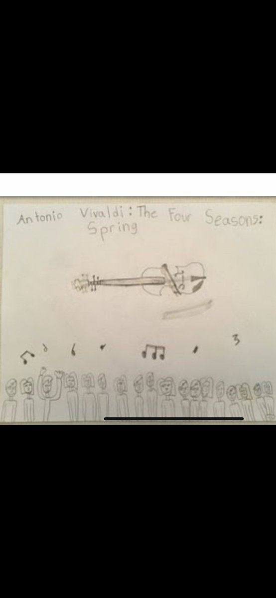 bauerle_frank's tweet photo. Vivaldi was the composer for this weeks music lesson. Students listened to Spring and had to draw what they think the music looks like. Here are some pictures. So proud! https://t.co/tX9fdsTi82