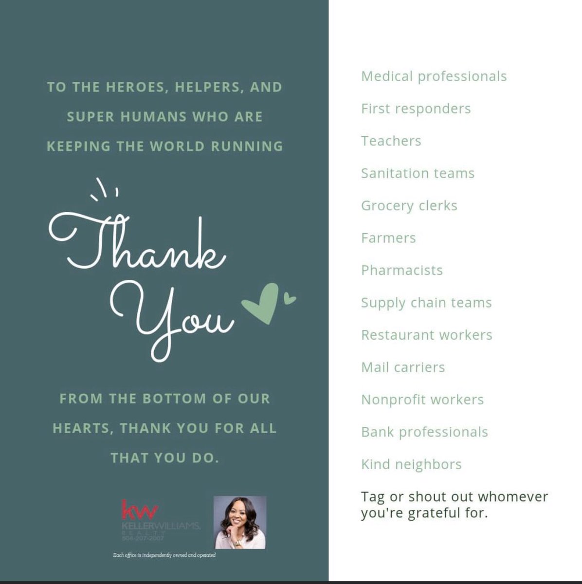 TondaTheRealtor's tweet photo. From the bottom of my heart...THANK YOU!!! #TondaTheRealtor #KellerWilliams #KellerWilliamsRealtor #KellerWilliamsNewOrleans #KellerWilliamsRealty #NOLARealtor #NewOrleansRealtor #NOLARealEstate #NewOrleansRealEstateAgent #NOLARentalProperties #NewOrleansRentals #NOLARentals https://t.co/DtcjtLolNo