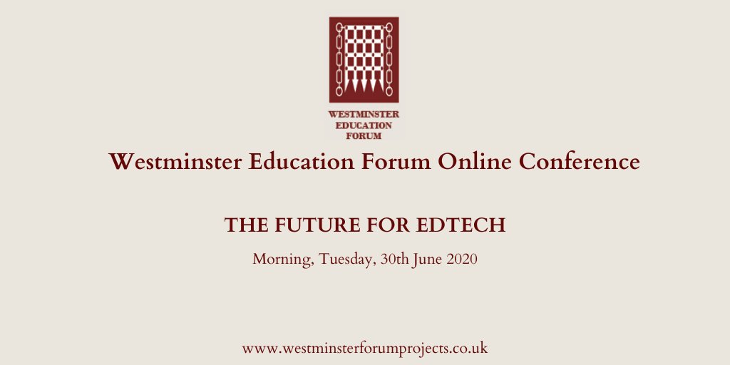 Excited to participate in <a href="/WEdFEvents/">WEdF Events</a>'s "Future for EdTech" event on 30th June. Never has there been a more important time to construct/implement innovative #edtech policy in England.