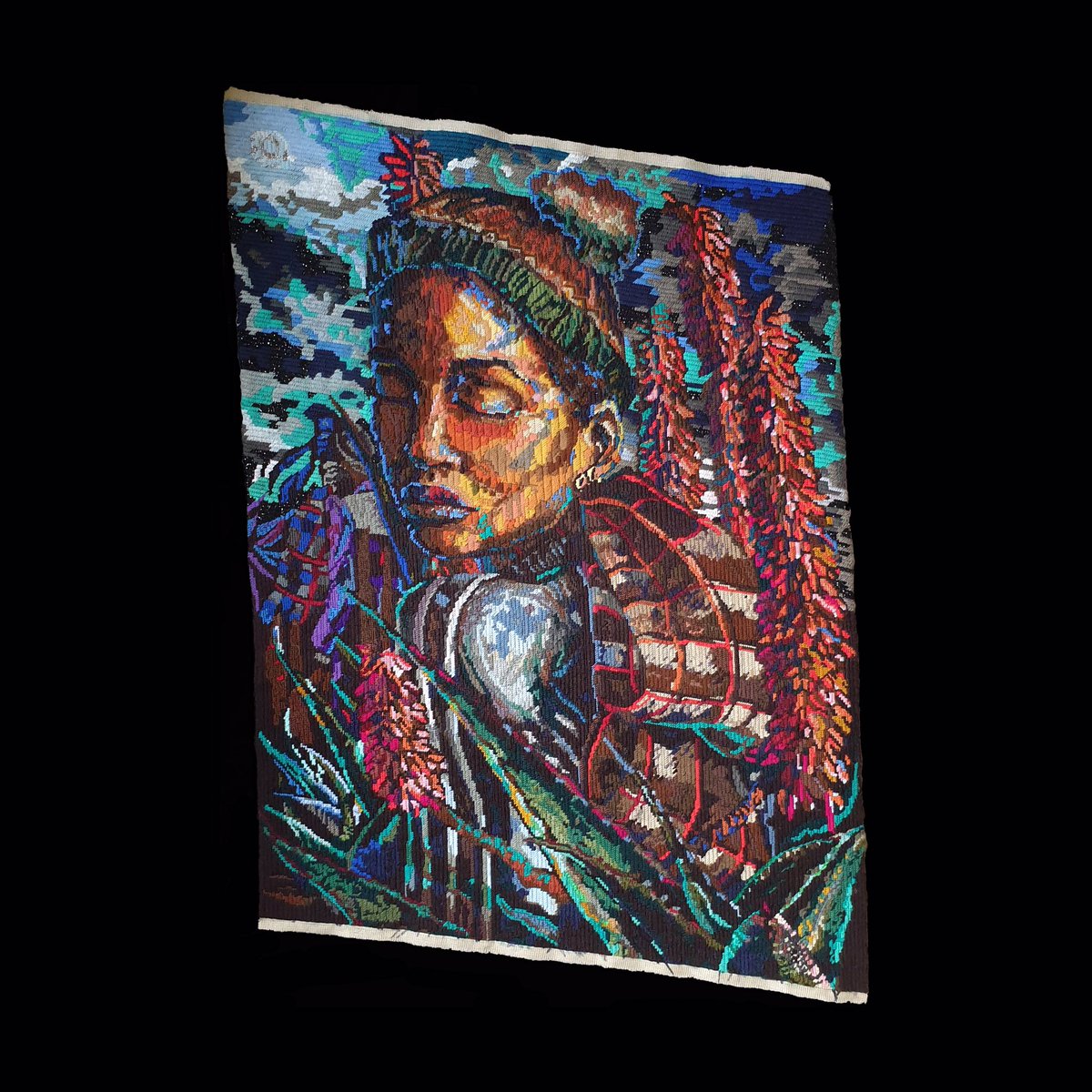 ‘Inyanga yekhala’
Tapestry in petit point 
95cm x 70cm
(From The Lunar Songbook cycle)