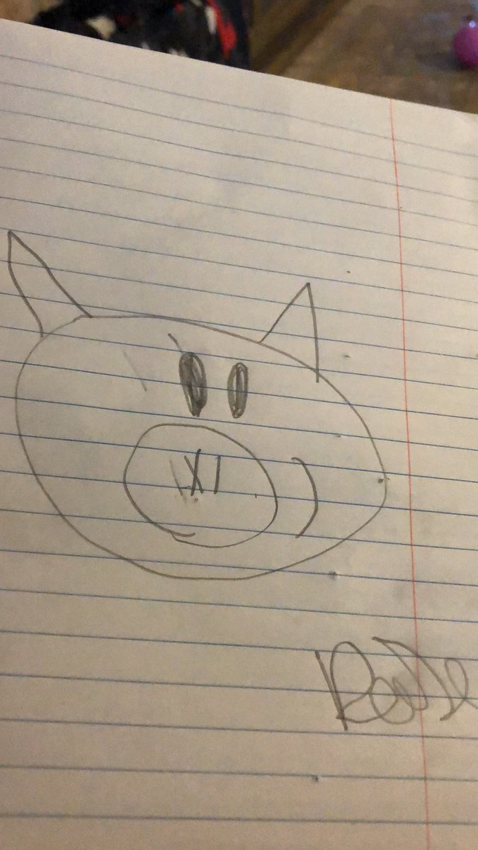 dpkersten's tweet photo. Reese doodled #Piggie with #MoWillems! @BISD_Libraries #BISDNWB20 https://t.co/QIiRAyqXo7