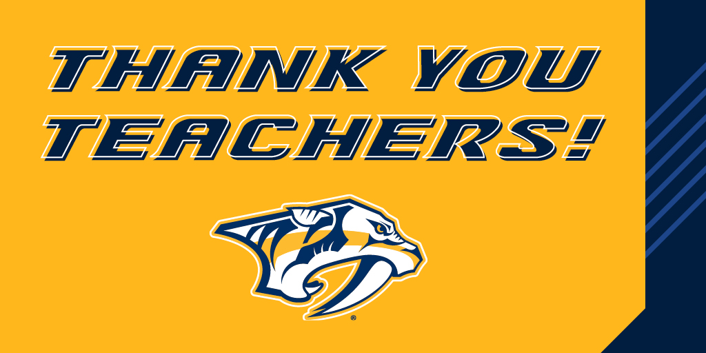 We 💛 teachers. 

Now more than ever we are in awe of teachers and what they do. We appreciate you so much! 

#Preds | #TeacherAppreciationWeek