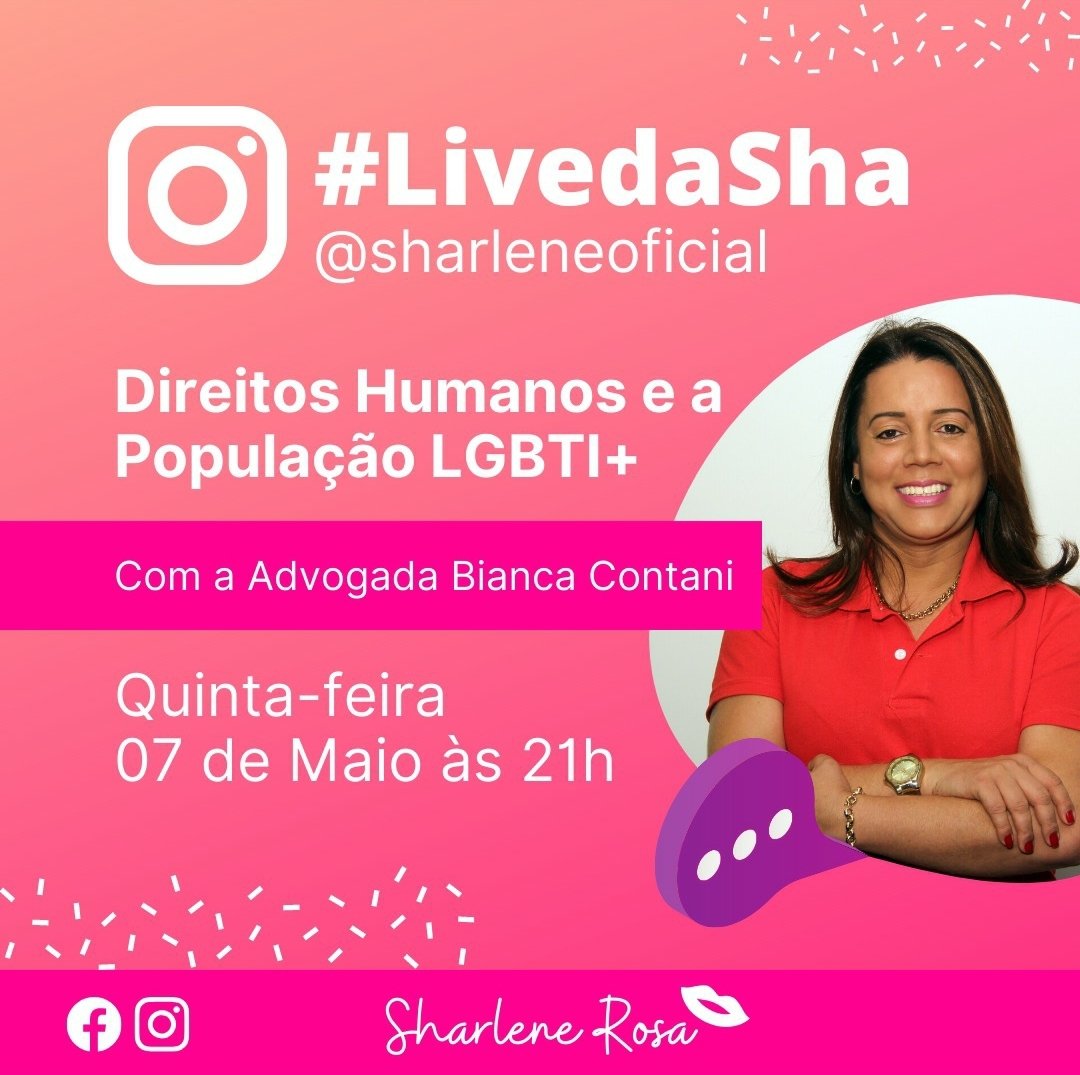sharlenerosa_'s tweet photo. Hoje  as 21h vou fazer mais uma Live em meu Instagram @sharleneoficial.
Nesta edição vou conversar com a Advogada Bianca Contani. Vamos falar de Direitos Humanos e a População LGBTI.  Espero por vocês!!! #RepresentividadeImporta #DuquedeCaxias #DireitosHumanos #LGBTI https://t.co/qOVcagiWWX