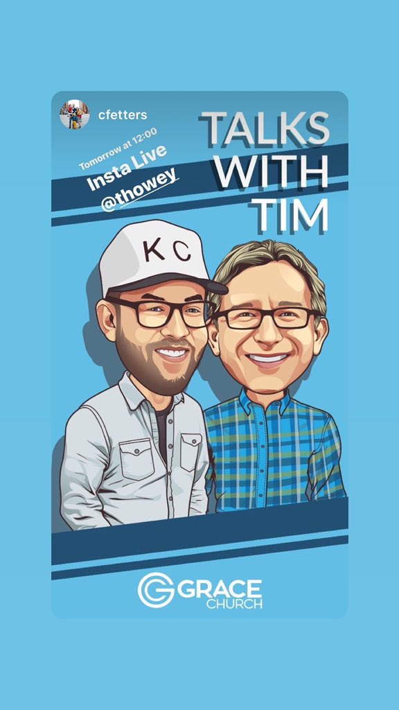 TimHowey's tweet image. “Hard Conversations” — that’s our topic at 12p CDT today with @pastorCfetters @Visit_Grace church. We’ll be on Instagram Live!