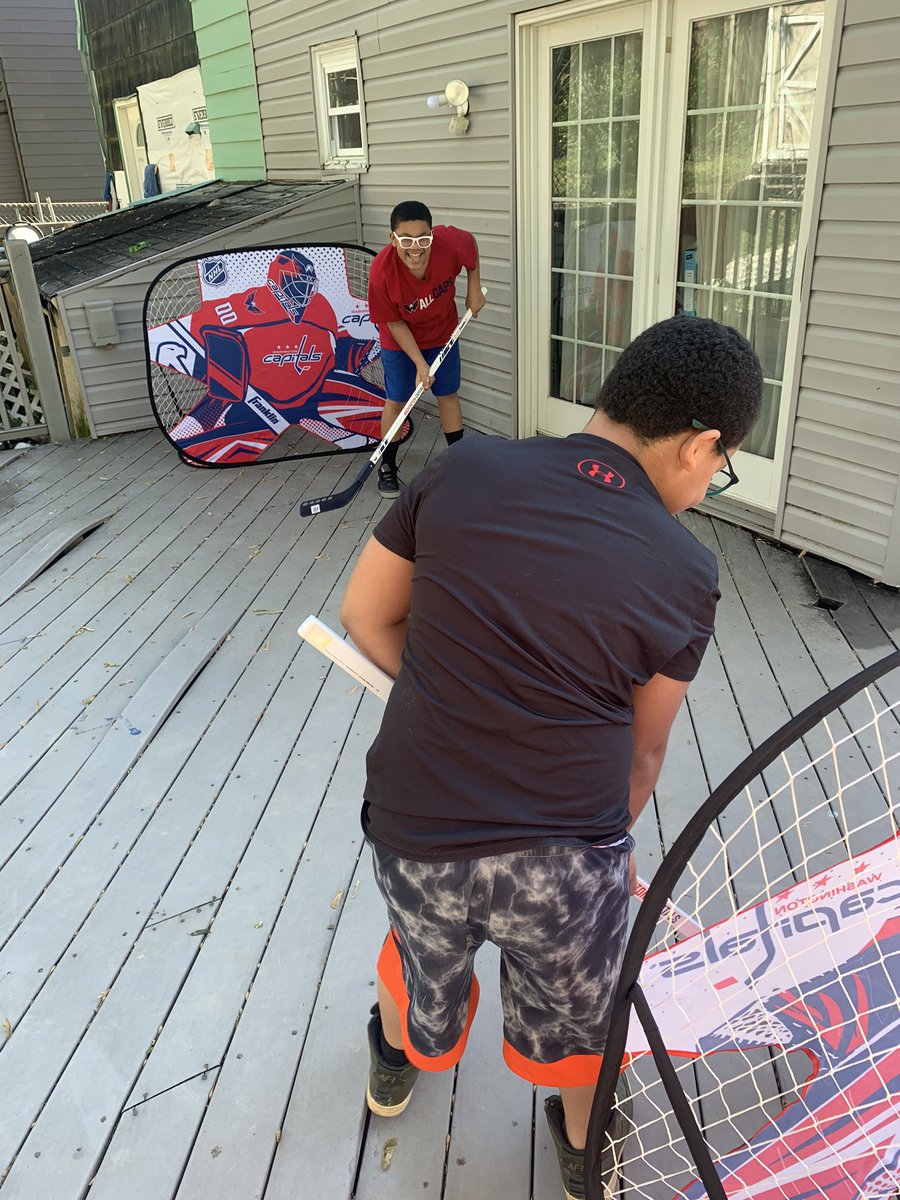 CaraGrant11's tweet photo. Shoutout to @Capitals @CapsYouthHockey and @FranklinSports for a great hockey 🏒 activity to keep the boys active #capscare #TeacherAppreciationWeek #hockeyathome The boys even made modified games and are letting their creativity run wild! Thanks!🏒🥅🥳 https://t.co/RoGzZuysgv