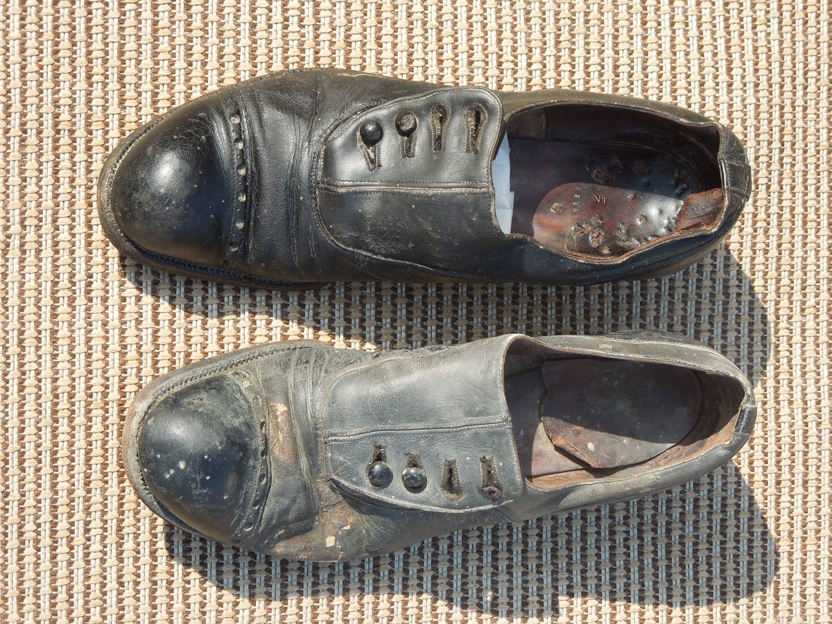 drpoundhouse's tweet photo. This pair of ladies everyday button shoes probably belonged to Sarah Pound, they date to the late 1800s. For dressier occasions she would have worn similar button boots. https://t.co/Age5koky9i