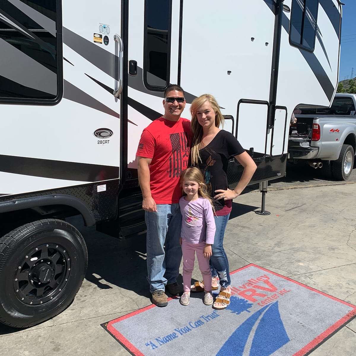 AllValleyRVCA's tweet photo. RJ Craft and All Valley RV Center congratulate Patrick &amp; Kayla on their @genesissupreme_rv Wishing you and your family many wonderful adventures in your new toy hauler!! #rvthereyet #antelopevalley #acton #palmdale #lancaster #santaclaritavalley #tehachapi #bringthetoys #gotdirt https://t.co/pytdyHxVWy