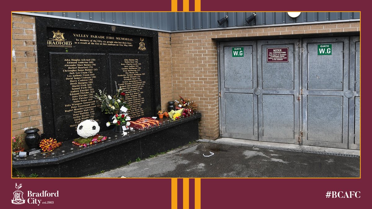 🖥 REMINDER | The memorial service marking the 35th anniversary of the Valley Parade Fire Disaster will get underway online - from 11.00am - on Monday.

➡️ | Read full details here: bit.ly/MemorialServic…

#BCAFC
