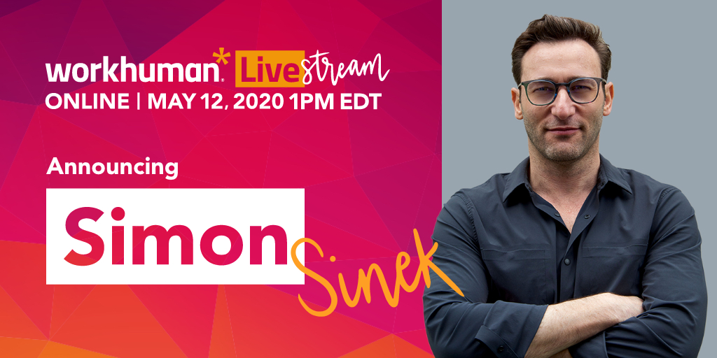 Workhuman's tweet photo. Don't miss the best-selling author and visionary mind behind the "Find Your Why" movement at Workhukman Livestream next week. Sign up for free at https://t.co/HIntTe2cP8 #WHLive2020 #gratitude #employeerecognition https://t.co/7AD92tBaP7