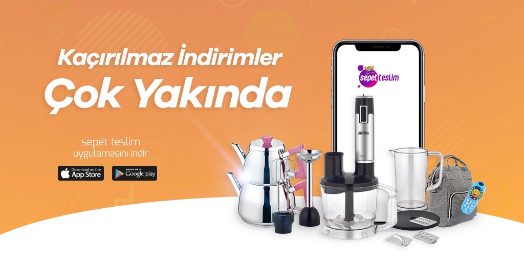SepetTeslim's tweet photo. Ev gereçlerinden elektronik eşyalara, kişisel bakım ürünlerinden mutfak gereçlerine kadar onlarca sürpriz ürünler inanılmaz fırsatlar ve süper indirimlerle ÇOK YAKINDA!🎉🛒🛵#karaman #sepetteslim https://t.co/9kC6gh2sNM