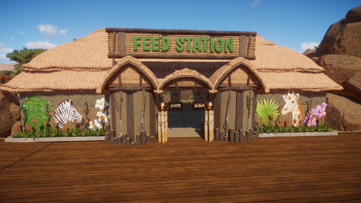 KissItBett3r's tweet photo. I am so  proud of my first @PlanetZooGame workshop upload.

https://t.co/GgbKuwWWRu…

It's a viewing area designed for a large mixed species habitat's feeding area.

#PlanZo #PlanetZoo https://t.co/EXTzxBKA70