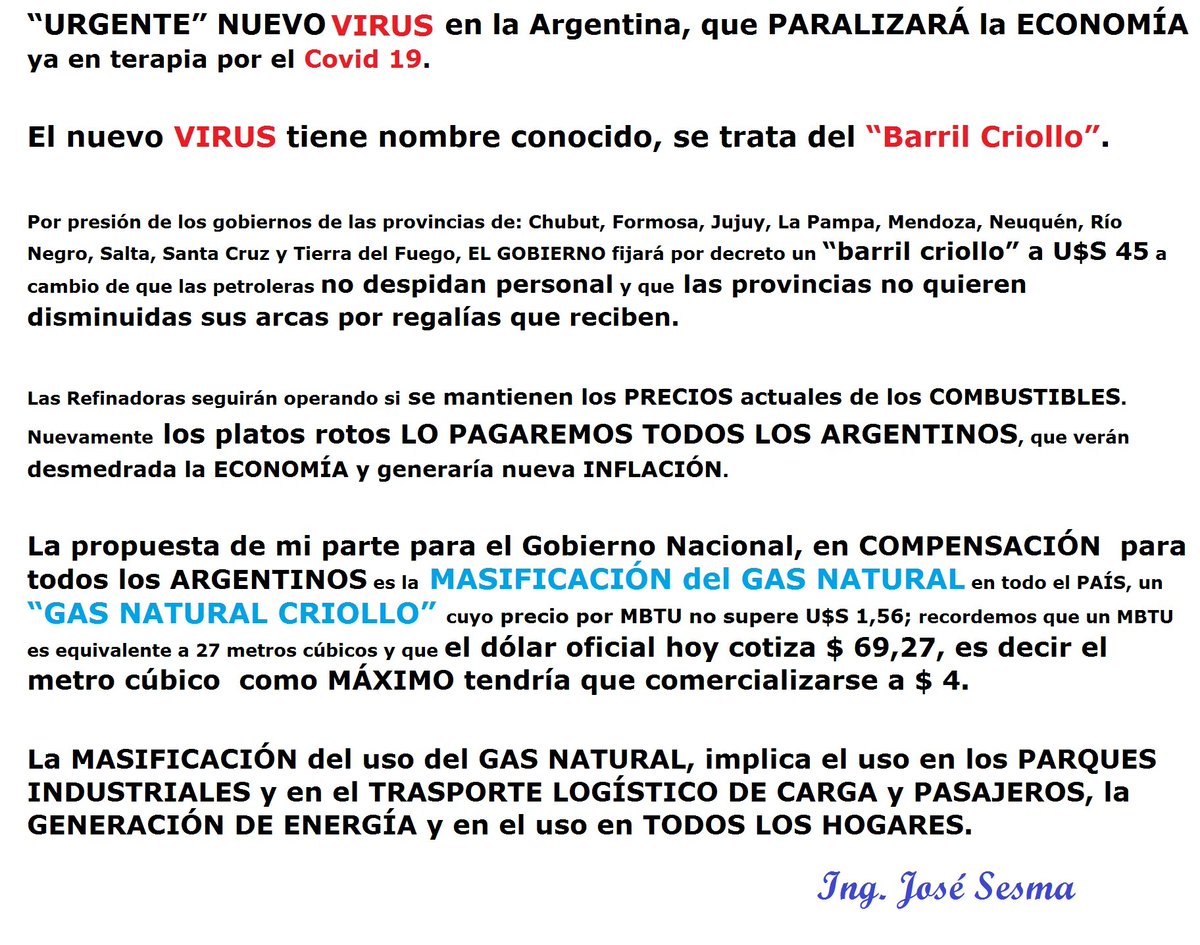 IngenieroSESMA's tweet image. Sr. Presidente con todo respeto si implementa el &quot;Barril Criollo&quot; por favor #implemente &quot;GAS NATURAL CRIOLLO&quot; espero su respuesta, gracias.