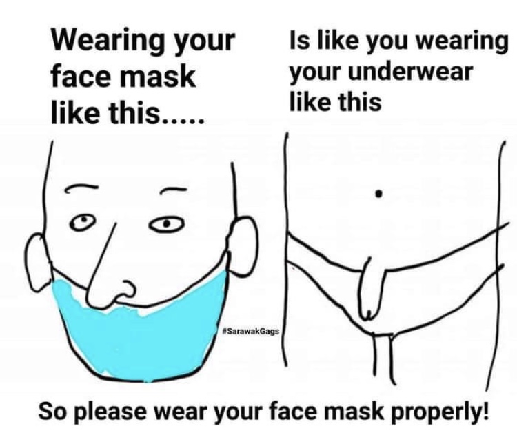 Important Public Service Announcement: 
How NOT to wear a mask
You're welcome
#coronahumour #facemasks