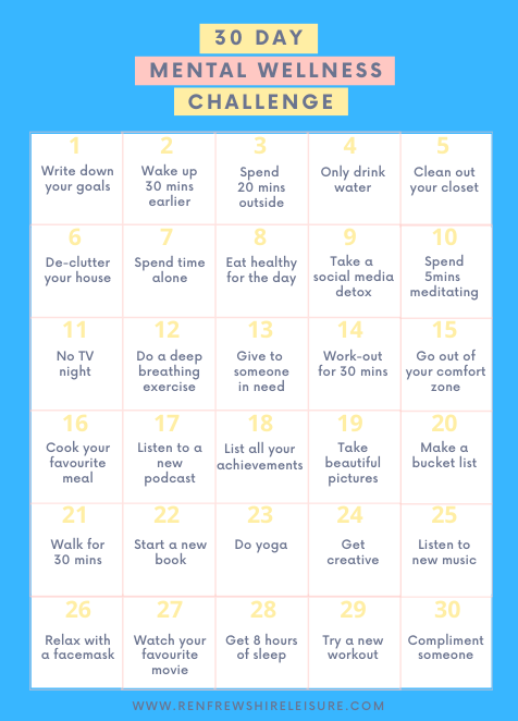 OneRen on Twitter: "Can you do the 30-day mental wellness challenge ...