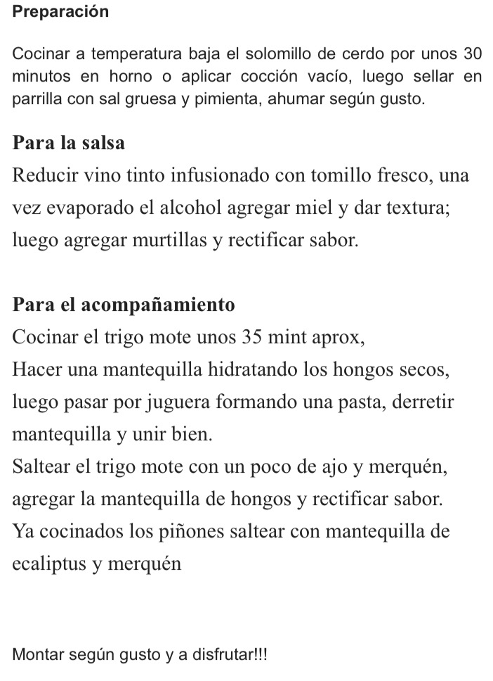 Chilegast's tweet photo. #Receta por @chefurrutia aquí su #preparación disponible en las imágenes. #Cerdo en salsa de murtillas acompañado de trigo  mote en mantequilla de hongos  silvestres y piñones al eucaliptus. #preparalo #cocinalo #encasa #chef https://t.co/IFSnCTvXDX