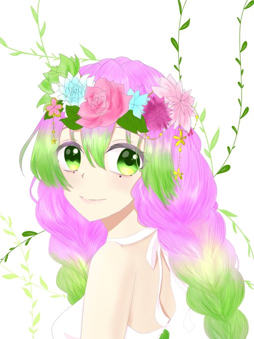 ゆー@垢移行準備中さんがTwitterに投稿した甘露寺蜜璃(鬼滅の刃)のイラスト。