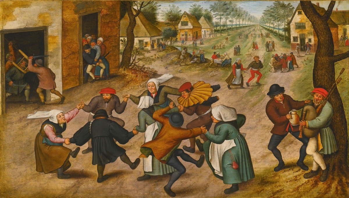 AraMtnezEsteban's tweet photo. #HistoriaMujeres Hoy voy a compartir con ustedes una historia antigua y cuanto menos sorprendente. ¿Se imaginan una epidemia de 💃🏻? Aquel fenómeno social es conocido como coreomanía, enfermedad del baile, tarantismo, danzamanía... ¿Les suena el #BaileSanVito? Vamos al 🧶 (1/6). https://t.co/IKI0Dx5BhG