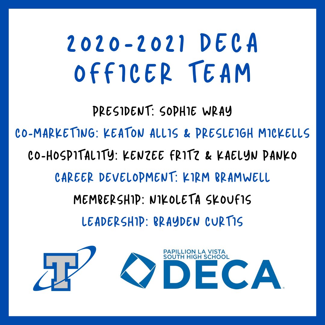 papiosouthdeca's tweet photo. Thank you to everyone who applied for a DECA officer position! Congrats to this outstanding group of students!🔷#TrueTitans

If you applied, please check your school email. https://t.co/Dye7A6NOcU