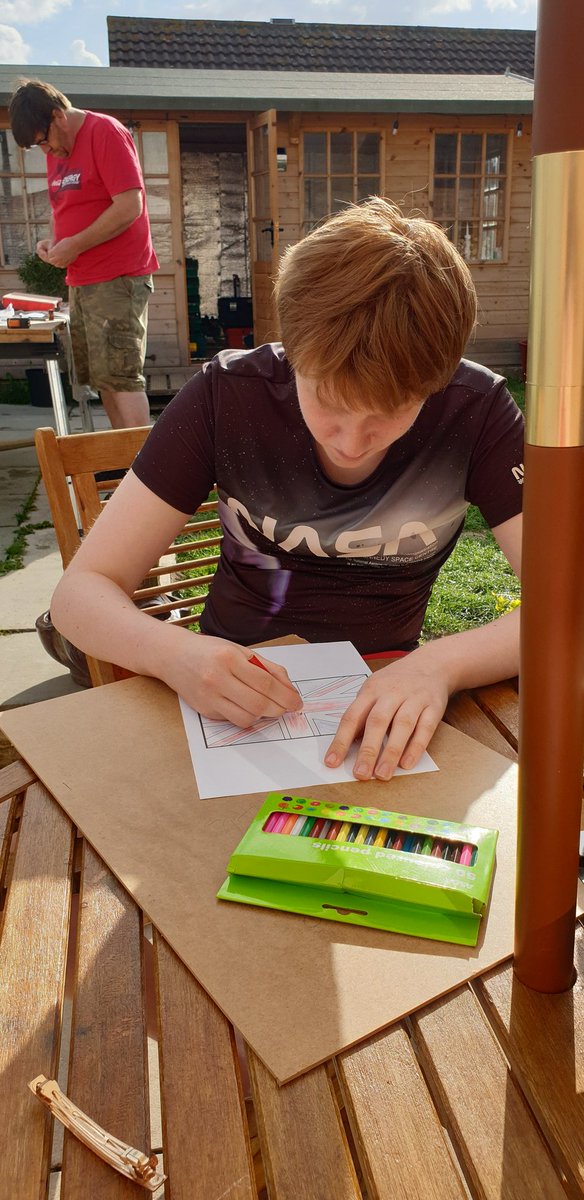 camshami's tweet photo. @ysgolygogarth Ben is preparing for VE Day tomorrow with some great free resources off twinkl https://t.co/7eHckCJWV1