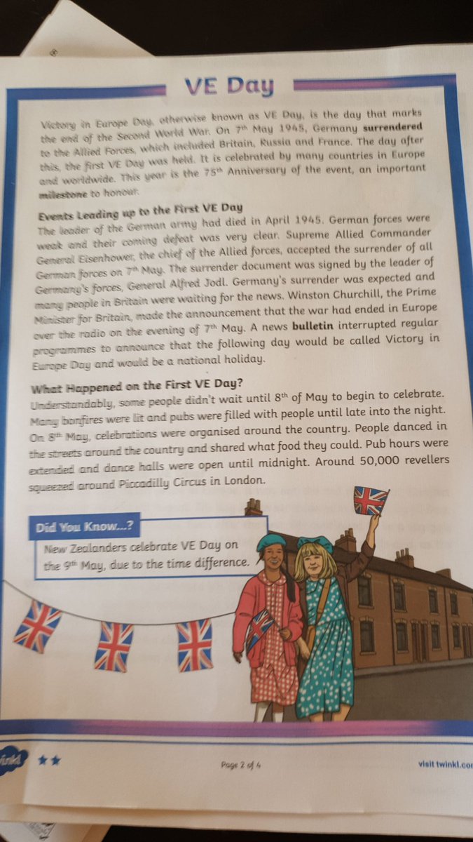 camshami's tweet photo. @ysgolygogarth Ben is preparing for VE Day tomorrow with some great free resources off twinkl https://t.co/7eHckCJWV1