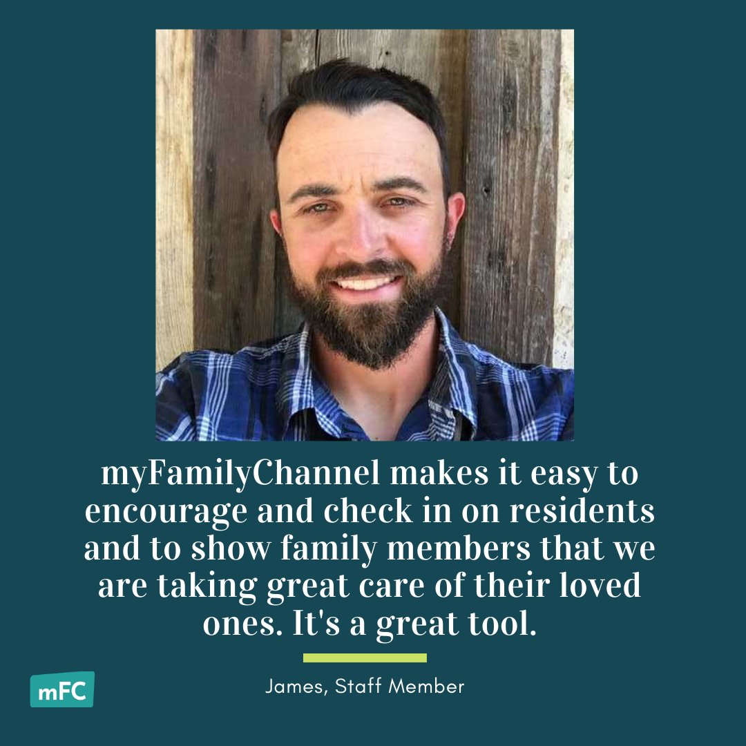 When family visits are not an option, myFamilyChannel makes it easy for staff to keep family members updated. #seniorliving #covid19 #seniortech