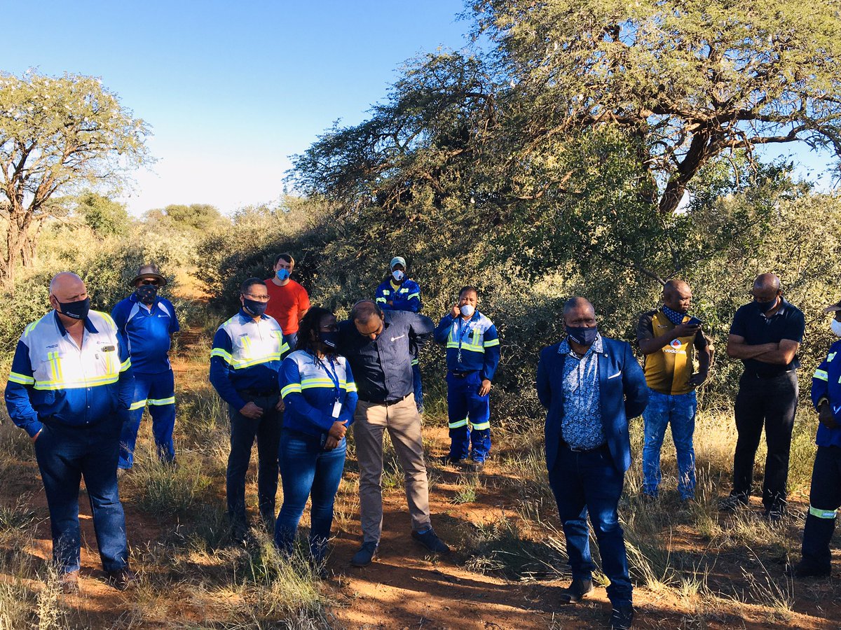 GamagaraLocal's tweet photo. Gamagara Local Command Team #COVID19inSA with the Mine #AngloAmerican #Kumba visiting the water project in #Babatas #CPAArea to track progress. This is inline with government’s program to provide water in all areas during #NationalLockdown. https://t.co/9Mk1tKjFV1