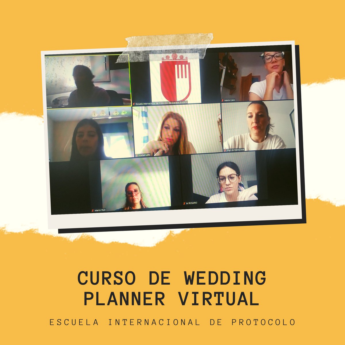EIPGranada's tweet image. 💍🤵Hoy hemos finalizado nuestra primera edición del curso de Wedding Planner Virtual💒👰
🤗 Gracias a todas las alumnas presentes y a la gran colaboración de @hanamiweddings @dobleenfoque y @lasalaerawedding , que han hecho posible este nuevo formato 🤗