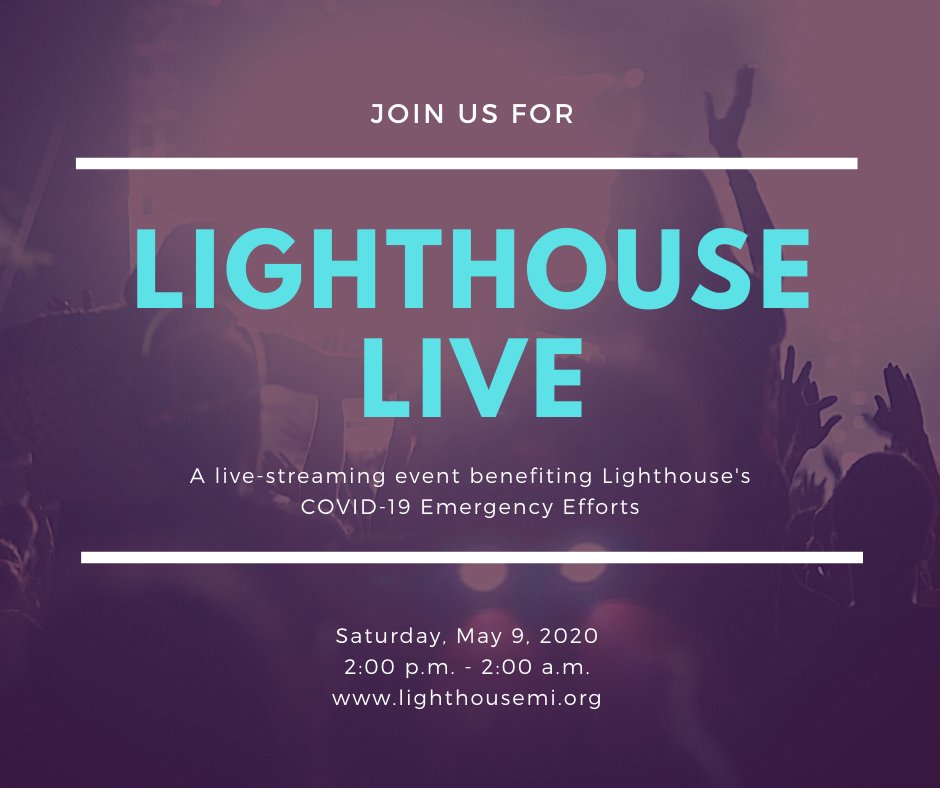 Lighthouse_MI's tweet photo. Only two more days until Lighthouse LIVE! Join us this Saturday from 2:00 p.m. to 2:00 a.m. for a live stream of 50+ Detroit-area musical performances. All funds raised will benefit our #COVID19 emergency efforts.

Full list of performers: https://t.co/AvYcf5RcmD https://t.co/8W3iB8NGJd