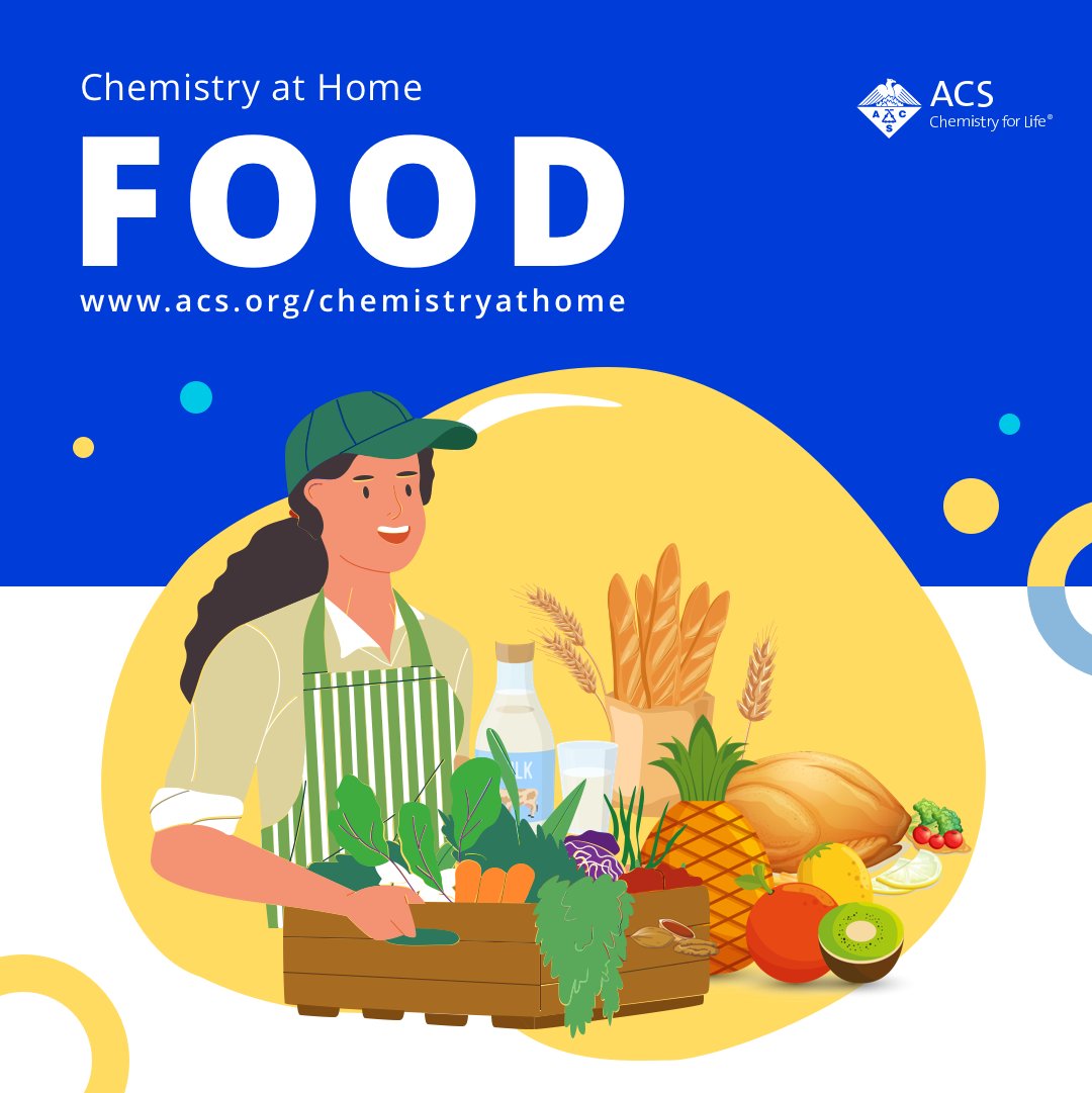 AmerChemSociety's tweet photo. Learn more about the #chemistry of food with the #ACSChematHome educational resources for all ages &amp; grade levels. Check them out today at https://t.co/L9KPpm0YNW. https://t.co/naHhaTf5yO
