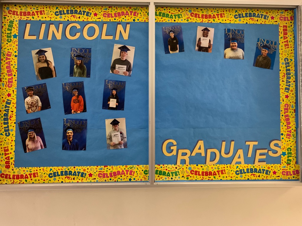 LincolnSPS's tweet photo. We love and miss our students!Keep on Keeping on Seniors!We want your picture on this wall! https://t.co/XT1fU728Dw