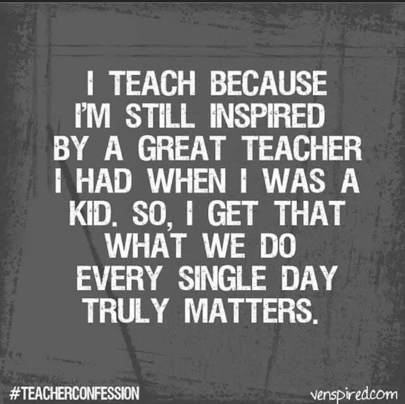 I was fortunate to have many exceptional teachers.  I am so thankful to have such wonderful role models.  Their passion for teaching and supporting their students helped me become the teacher I am today.