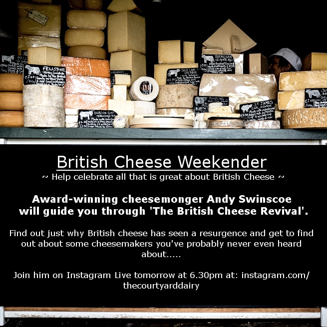 I once was asked to do a six-hour lecture on The History of British cheese at The International School of Gastronomy in Italy.

Tomorrow as part of #BritishCheeseWeekender at 6.30pm I'll be doing a very potted version (30-mins) 

Tune in on Instagram Live at 6.30pm!