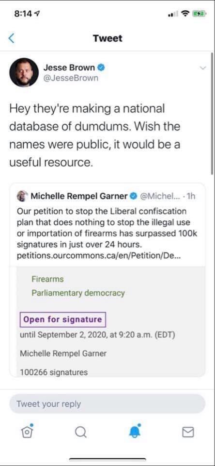 rm_currie's tweet photo. This is what @JesseBrown thinks of people who sign a petition that stands up for democracy...that’s pretty telling. He also begs for support for “journalism” while ostracizing 2.3 million potential donors to his media co. Great business model Jesse 😉 #e2574 #restoredemocracy https://t.co/UlcpSFXWOz