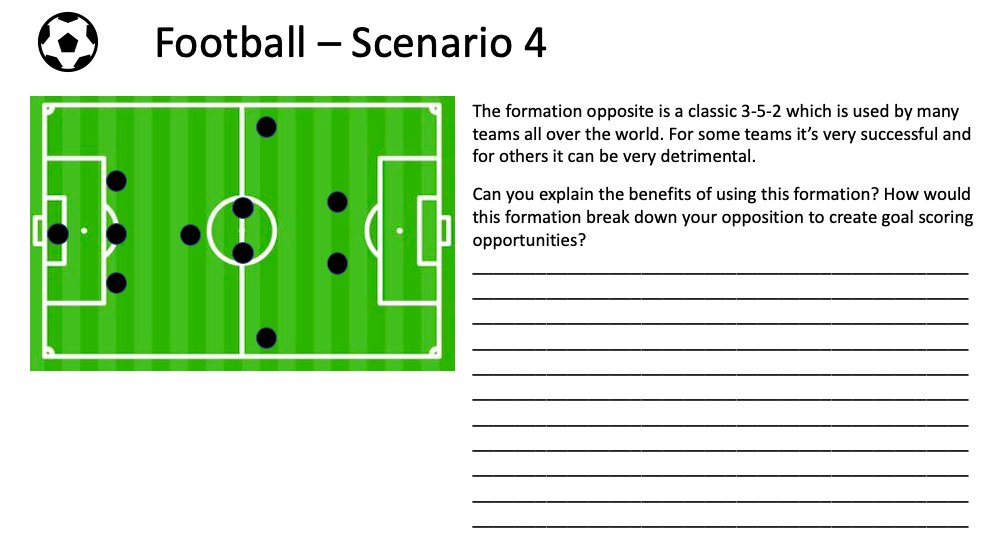 More scenario based cards. This time for ⚽️. Great for any tactical based lesson or wet weather activities. The amount of discussion as a result of these is unreal. Uploaded to @TeachMeetPE <a href="/PE4Learning/">PE4Learning.com</a>. Feel free to share or adapt <a href="/LondonSchoolsFA/">London Schools FA</a> #pe #SharingIsCaring