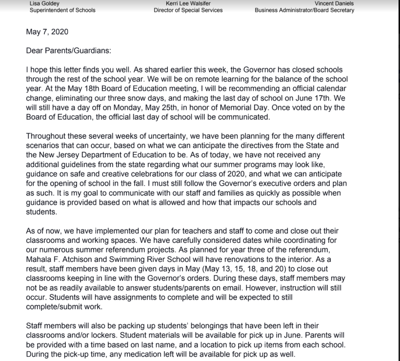 TFSPantherPride's tweet photo. Attached is a partial letter that was blasted out today to all parents/guardians in the district. It is a two page letter so please take a look when it arrives in your email inbox. The full letter is added to the website as well. Stay safe and well!  #tfspantherpride https://t.co/TW4NqzkTOR