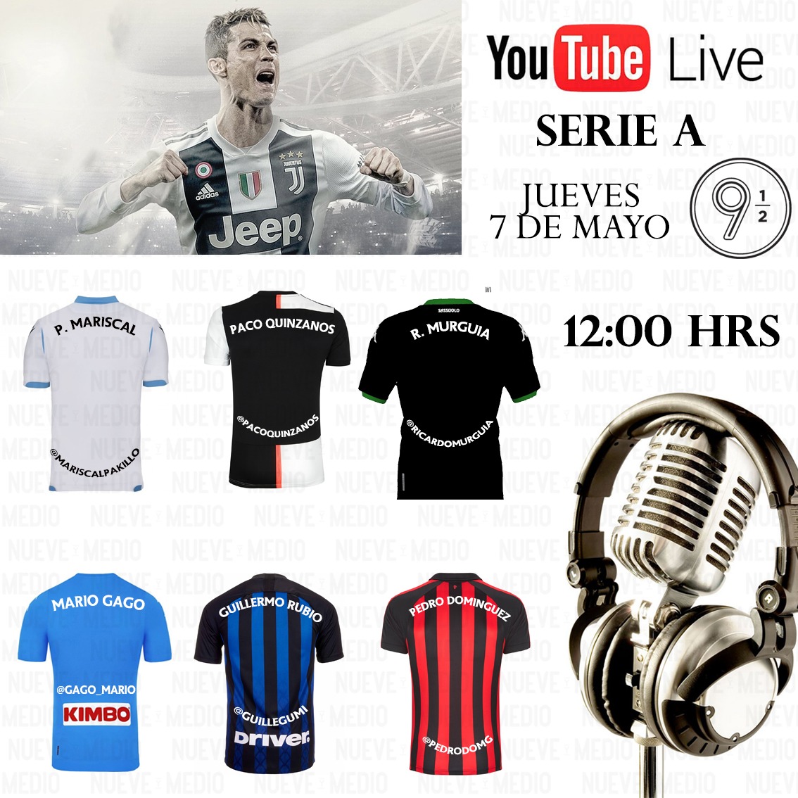 el9ymedio's tweet photo. ¡Arrancamos en cinco minutos! 

No te pierdas nuestro live del Calcio, con invitados de lujo, en donde platicaremos sobre historias de Serie A, jugadores legendarios, equipos de culto y mucho más.

Esto en nuestro canal de YouTube: 

https://t.co/7i7FE98djg https://t.co/uyjJVcRf25