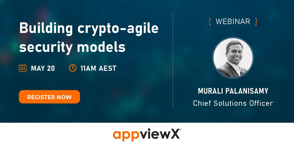AppViewX's tweet image. Being #cryptoagile is key while working towards #business #agility and #DigitalTransformation Learn how you can implement it in your #PKI setup in this #webinar - buff.ly/2W5Q7Fp