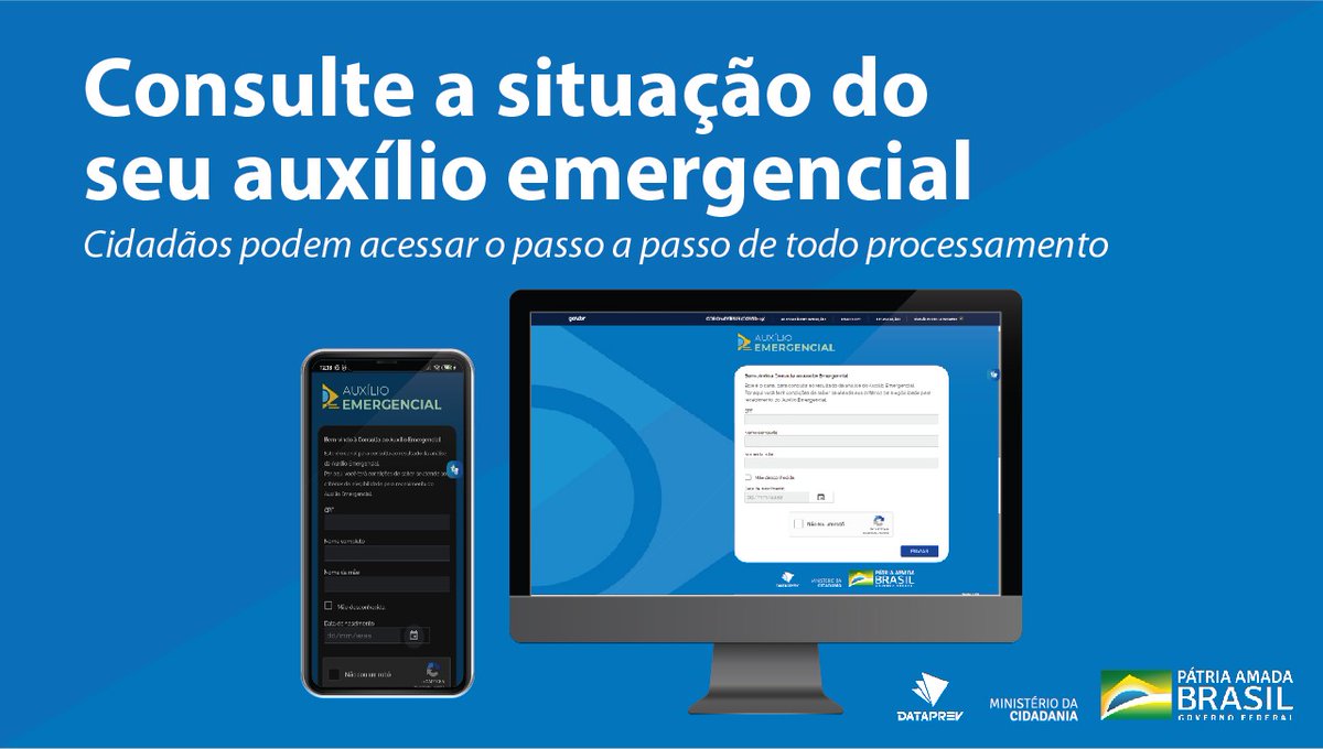 Dataprev On Twitter Auxilioemergencial O Servico Esta Disponivel Para Pesquisas Dos Cpfs Dos Cidadaos O Objetivo E Dar Transparencia Ao Procedimento De Analise Processamento Homologacao E Pagamento Do Beneficio Acesse Https T Co