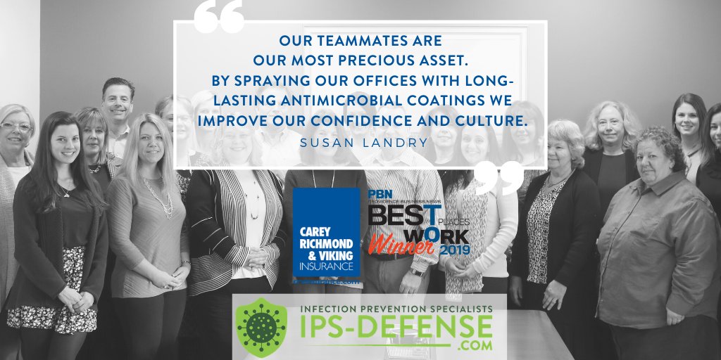 system4ips's tweet image. Do you value your employees? Do you go beyond compulsory? Our conscientious clients do!  

#reopenRI #careyrichmondviking #ipsdefense #antimicrobial #antimicrobialcoating #rhodeisland #newportri #bestofrhodeisland #leadership #providenceri #pvd  #insuranceindustry #govraimondo