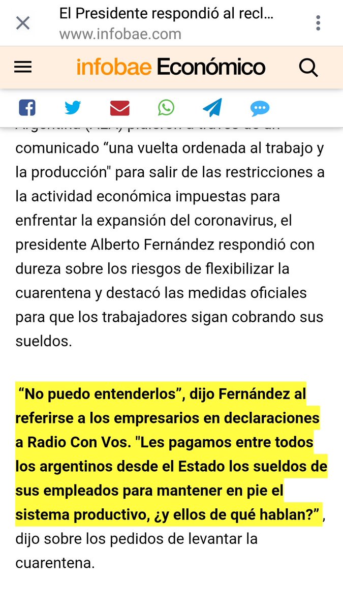 sofisarasate's tweet photo. @majulluis @LANACION Se nos caga de risa en la cara Alberto Fernandez, sino, hagan una encuesta de cuantas empresas sin distinguir entre pyme, monotributista, autonomo, pudieron acceder al "beneficio" de un credito para pago de sueldos...por favor, cuanta mentira. https://t.co/P6unSPCXeS
