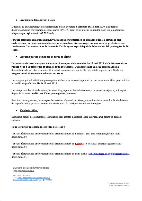 Prefet De La Seine Saint Denis On Twitter Covid19 Retrouvez Les Modalites D Accueil Des Usagers En Prefecture Et Sous Prefectures De Seinesaintdenis A Compter Du 11 Mai 2020 La Plate Forme Telephonique Sera Ouverte