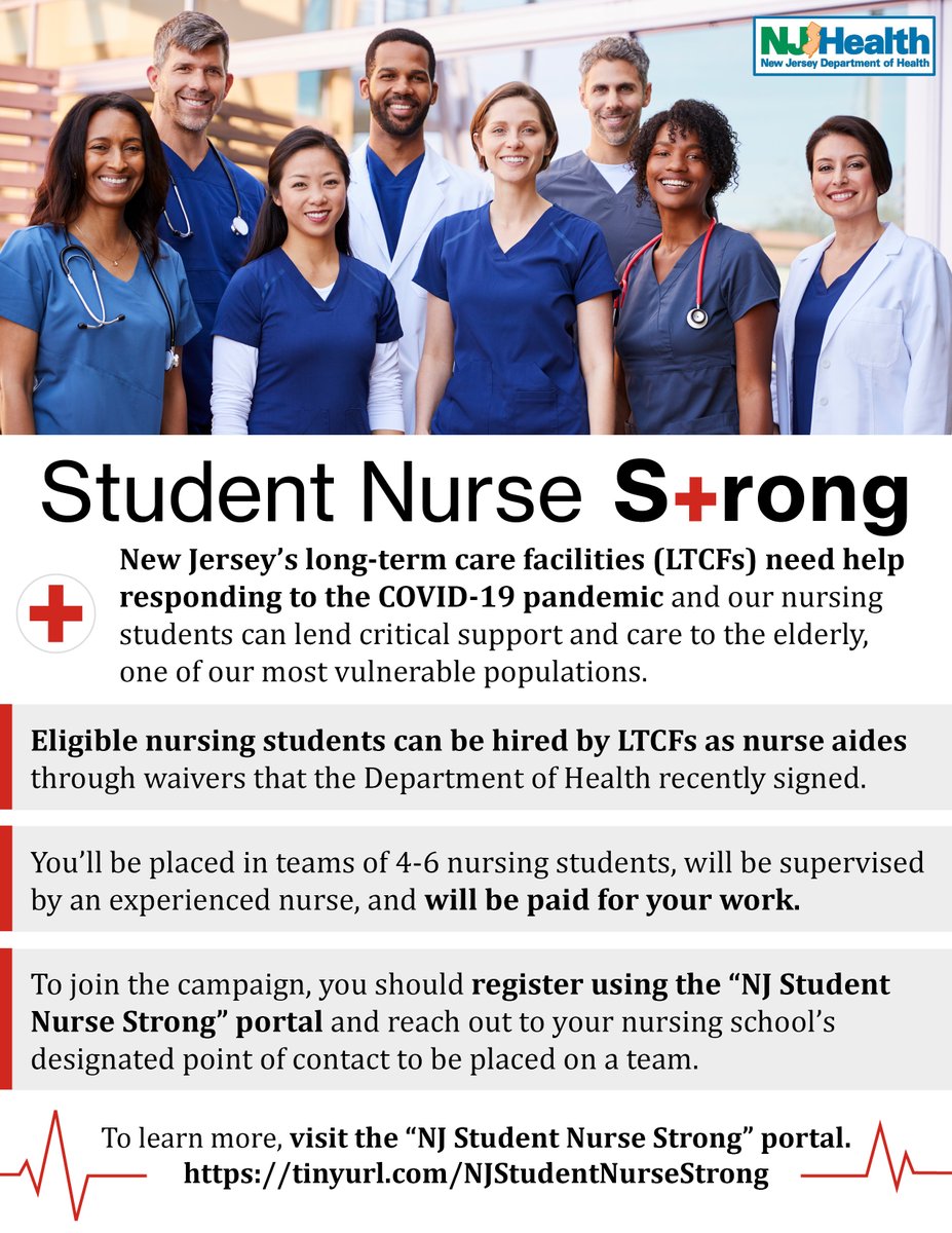 Njdoh On Twitter To Help Mobilize Student Nurses Njdoh And Njhighered Have Launched Nj Student Nurse Strong An Initiative That Will Match Interested Students Who Meet The Eligibility Requirements To Facilities