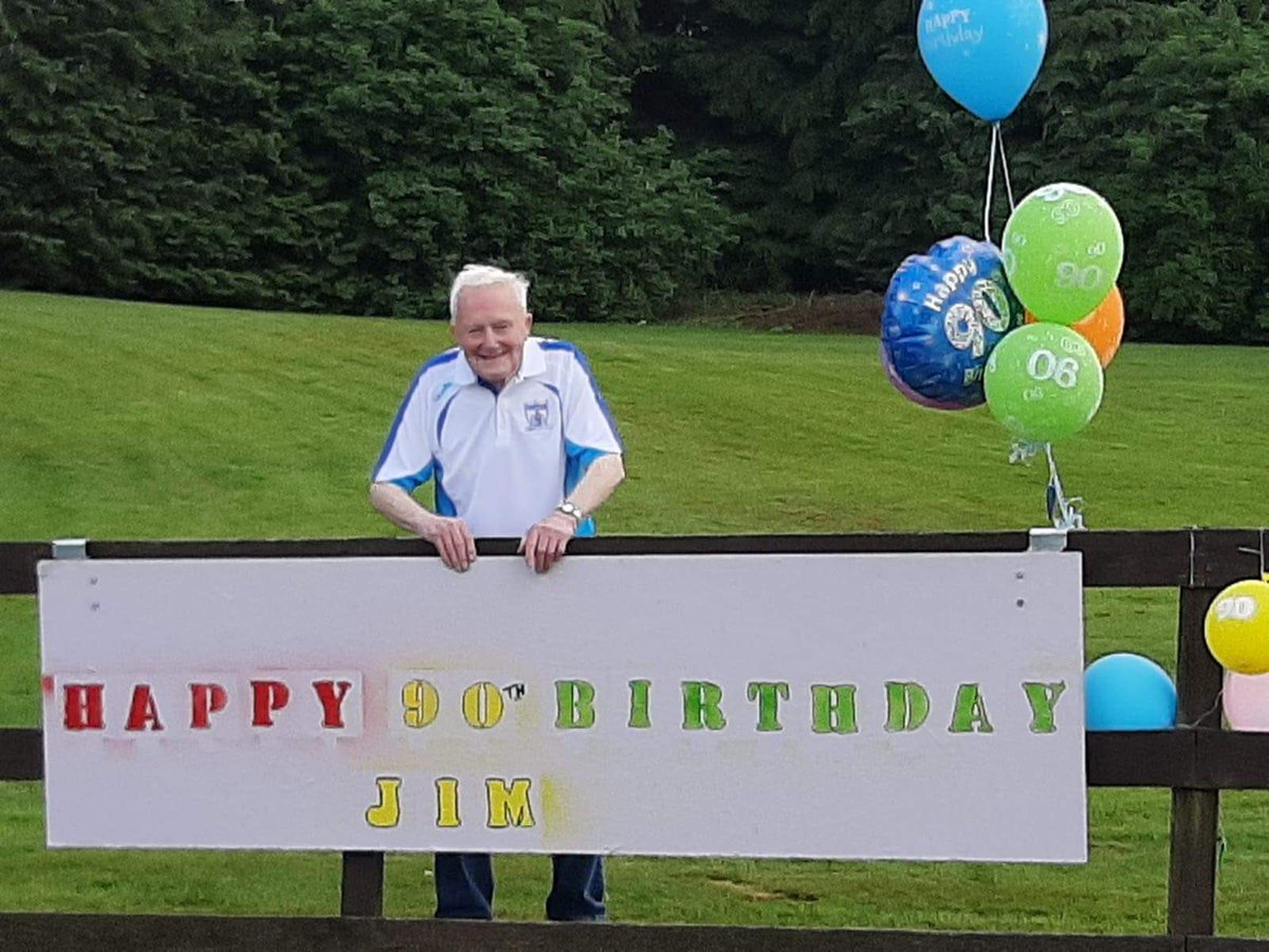 NewryCityAFC's tweet photo. Jim has passed on his thanks to everyone at Newry City AFC. We are delighted he enjoyed his day &amp; looks great in his new top 😊💙 https://t.co/yM6YHHBGAQ