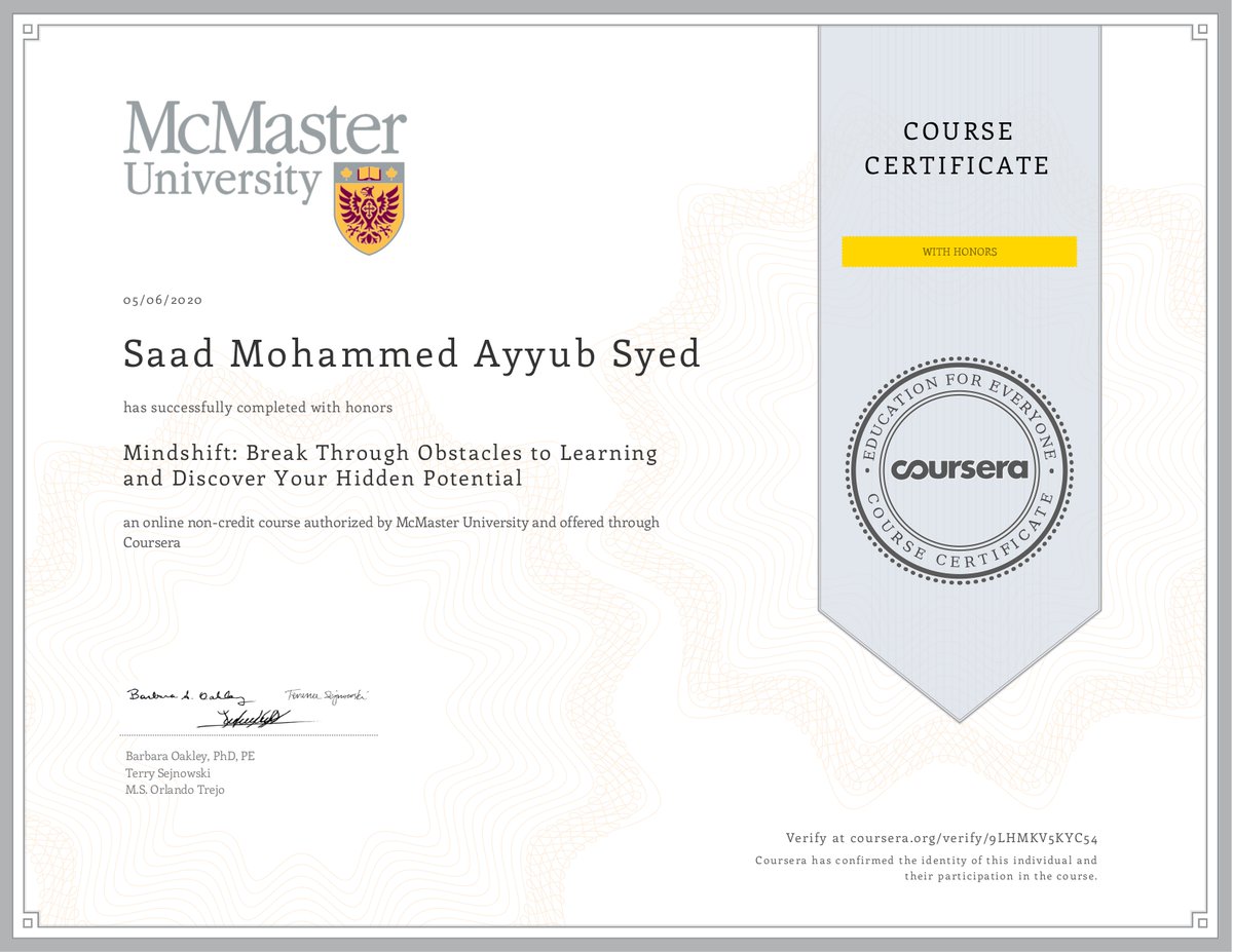 boywithmint's tweet photo. J'ai complété le cours en ligne Mindshift de @McMasterU , qui est l'un des 100 meilleurs MOOC selon @classcentral. J'ai appris comment nous pouvons élargir nos passions et bien plus encore. (C'est mon premier tweet en français. Je suis désolé pour les fautes d'orthographe) https://t.co/znPJlpor7U
