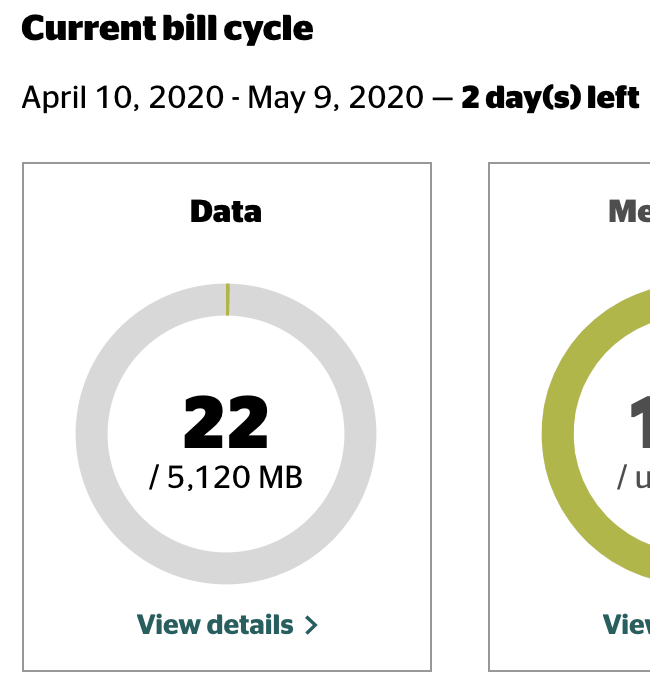 dmort_ca's tweet photo. Seems like 5 GB/month might be overkill for me during a pandemic. https://t.co/0aTbmwRHZp