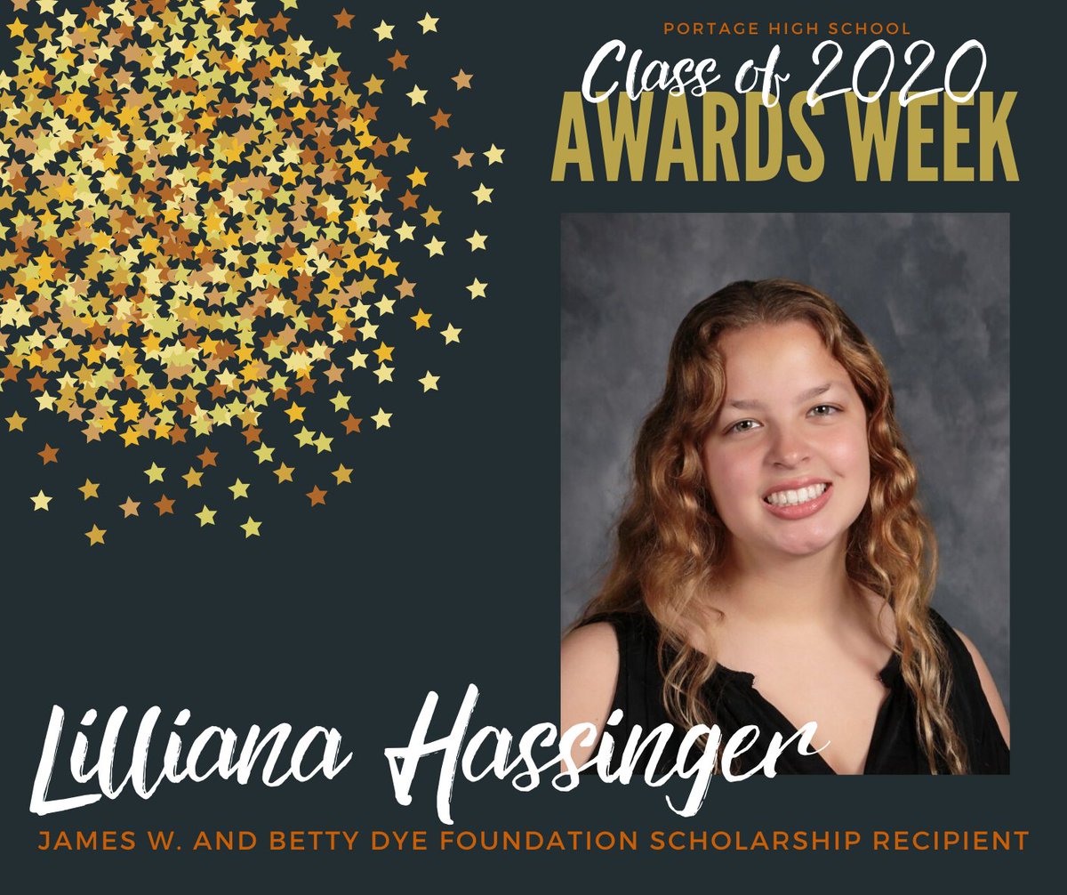 Portage_Schools's tweet photo. SENIOR AWARDS WEEK ANNOUNCEMENT
The first three recipients of the James W. and Betty Dye Foundation Scholarship are Daniel Bruno, Mackenzie Curry, and Liliana Hassinger! Congratulations!
#SeniorAwardsWeek #PortageProud #SeniorStrong https://t.co/NND54oyVcr