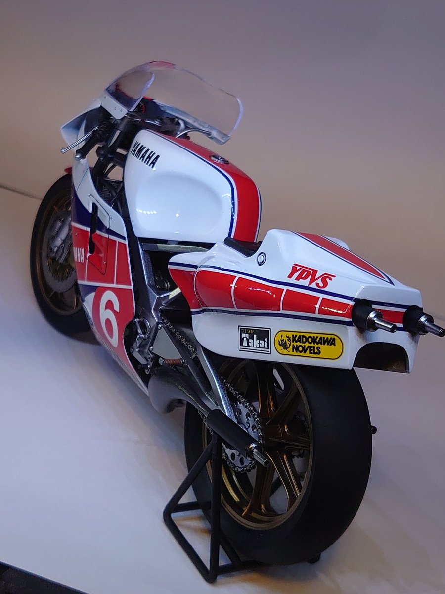 タミヤの1/12、YZR500(OW70)平忠彦仕様完成～。ほどよい部品数だったん